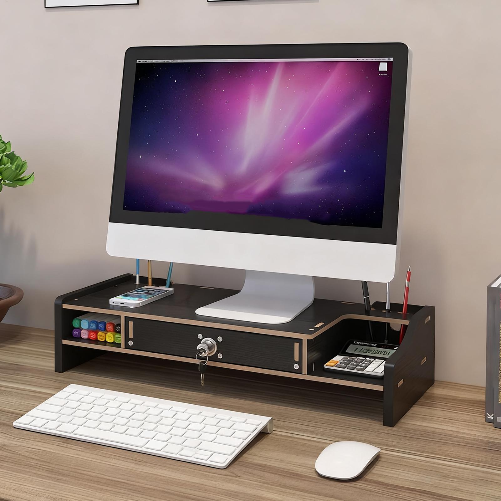 Monitor Riser Wood - Monitor Stand For Desk Wooden Desktop