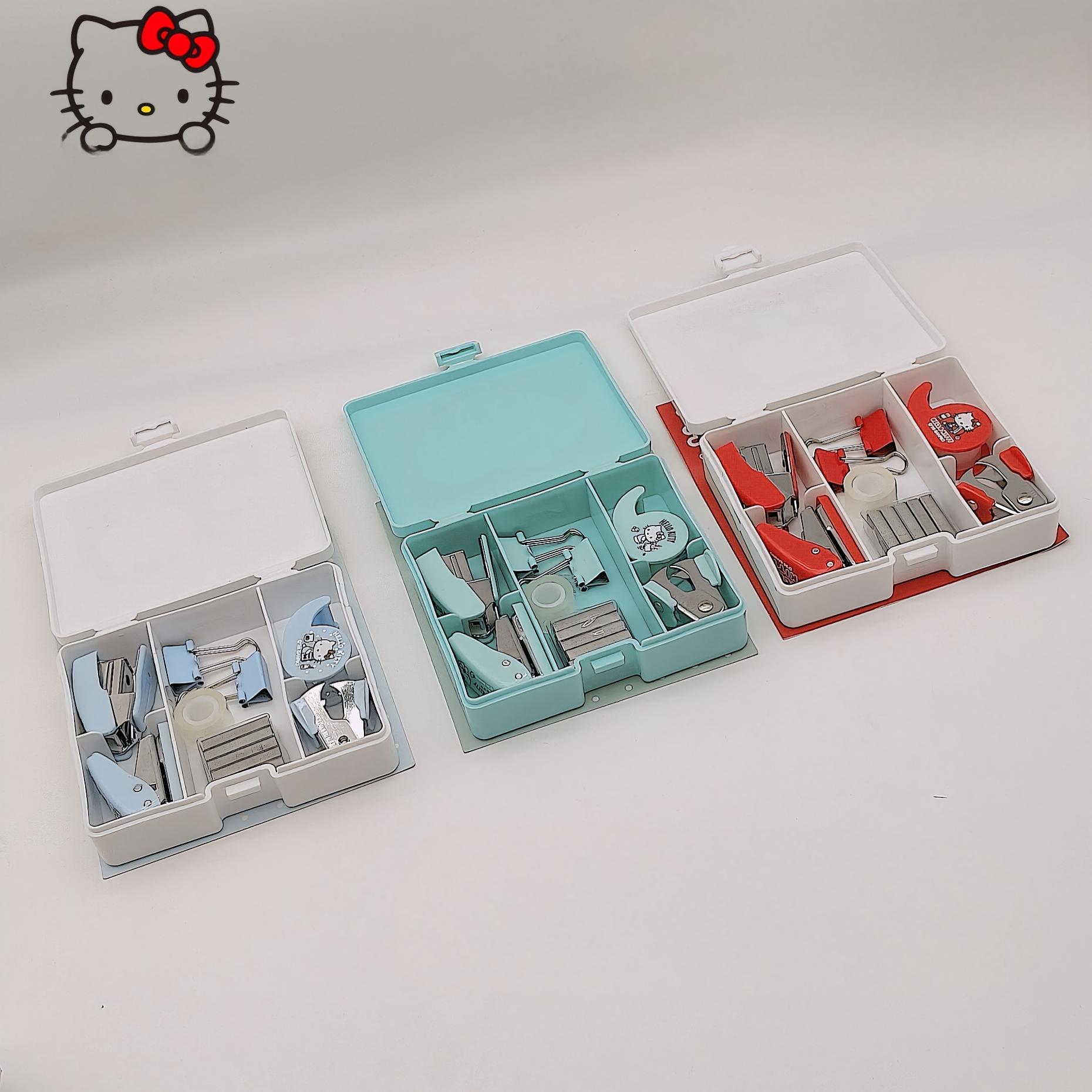Desk Setup Organizer - Hello Kitty Stapler Set Portable Hole