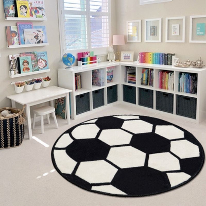 Desk Setup Girly - Football Fluffy Carpet For Living Room