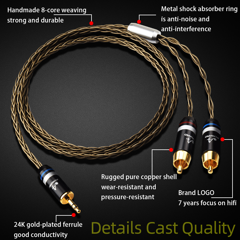 ATAUDIO HiFi 3.5mm to 2RCA Cab - Desk Hifi Setup 评论和价格
