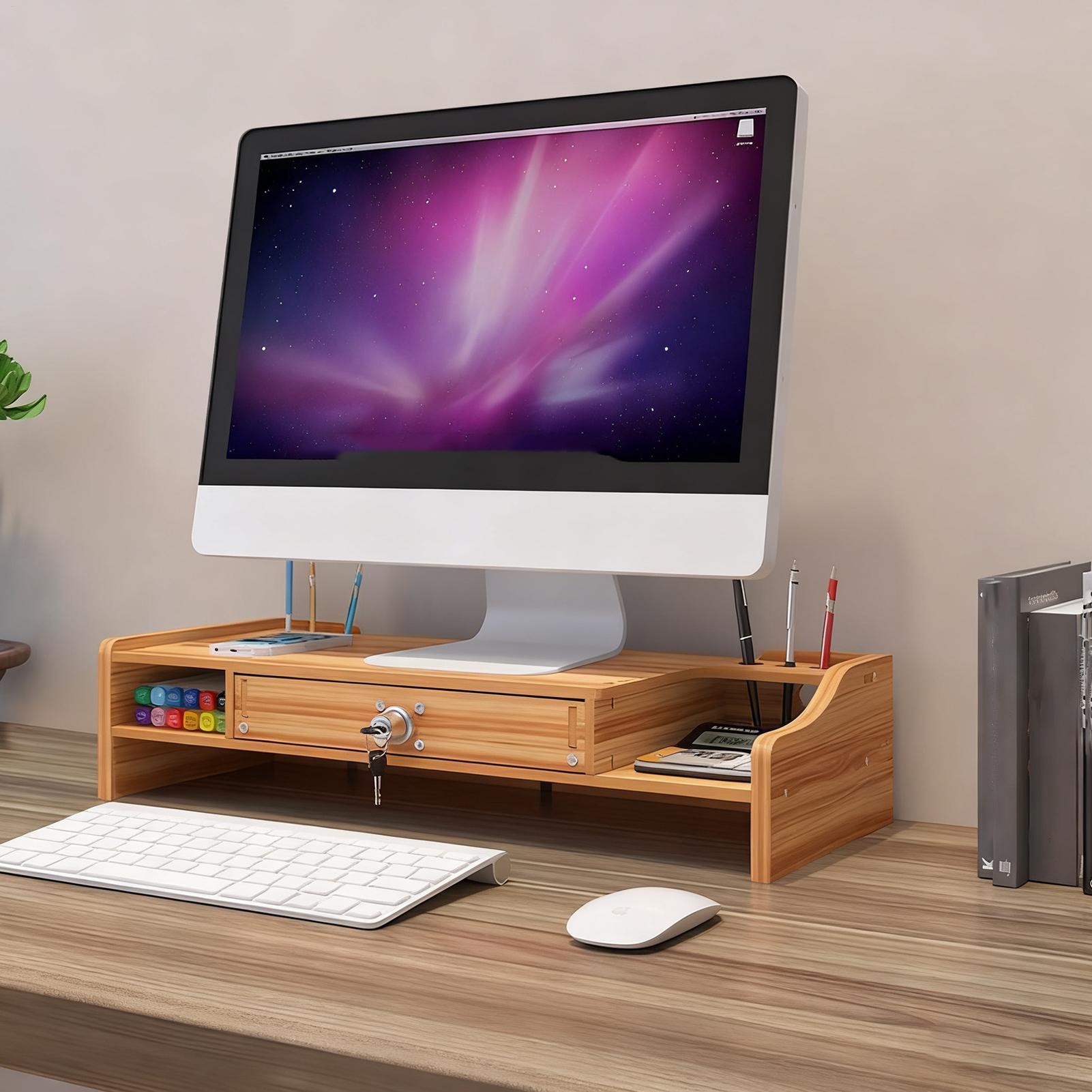 Monitor Stand For Desk Wooden  - Monitor Riser Wood 评论和价格