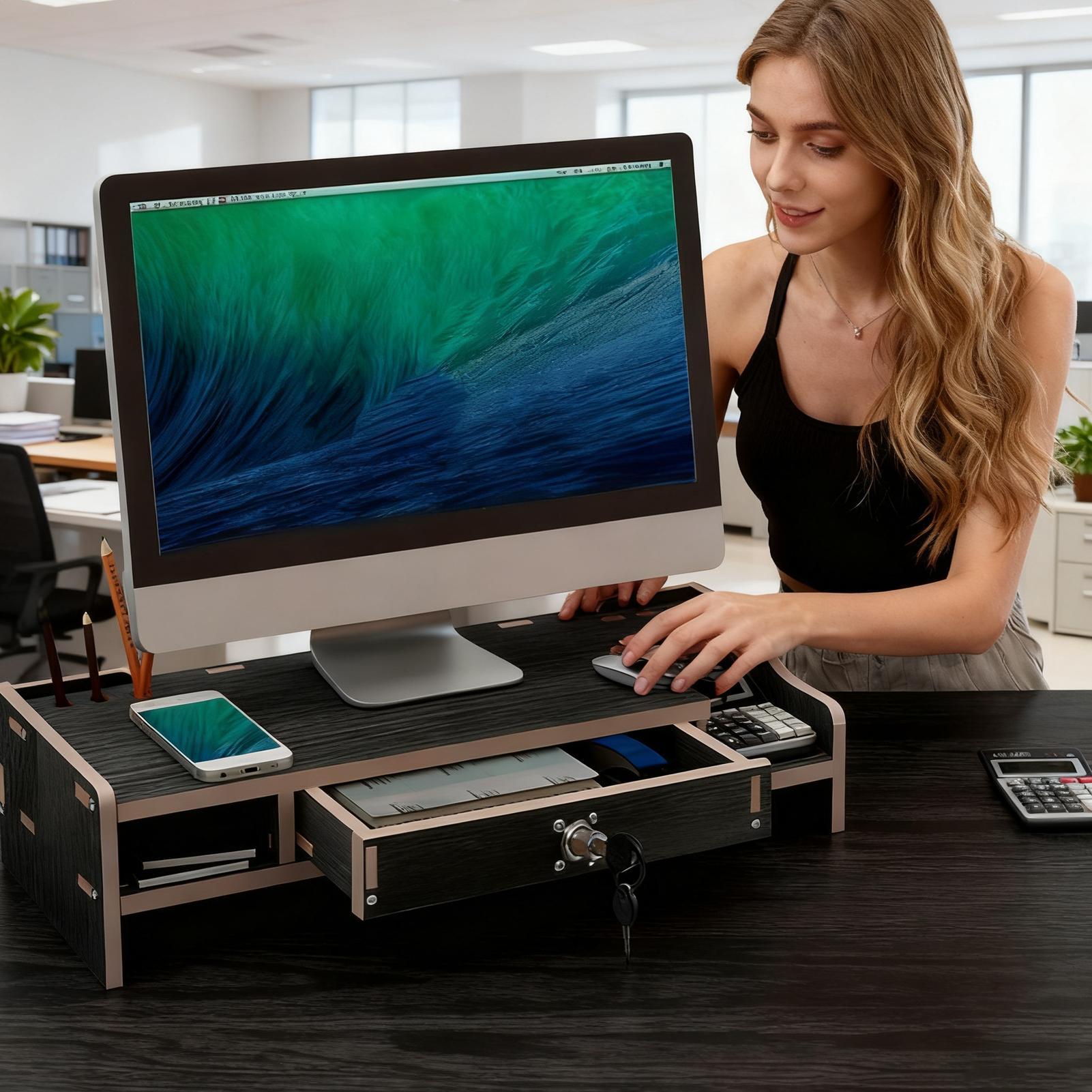 Monitor Stand For Desk Wooden  - Monitor Riser Wood 评论和价格