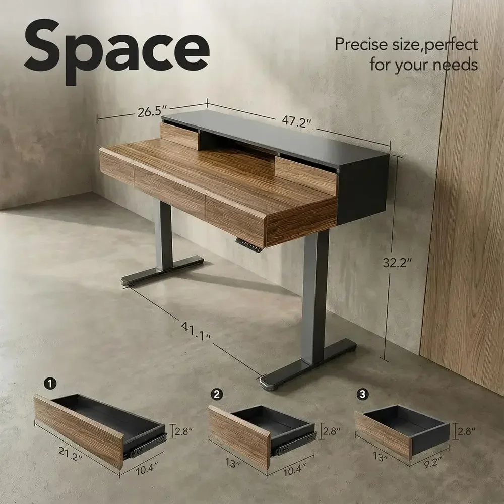 Solid Wood Electric Standing D - Monitor Riser Wood 评论和价格