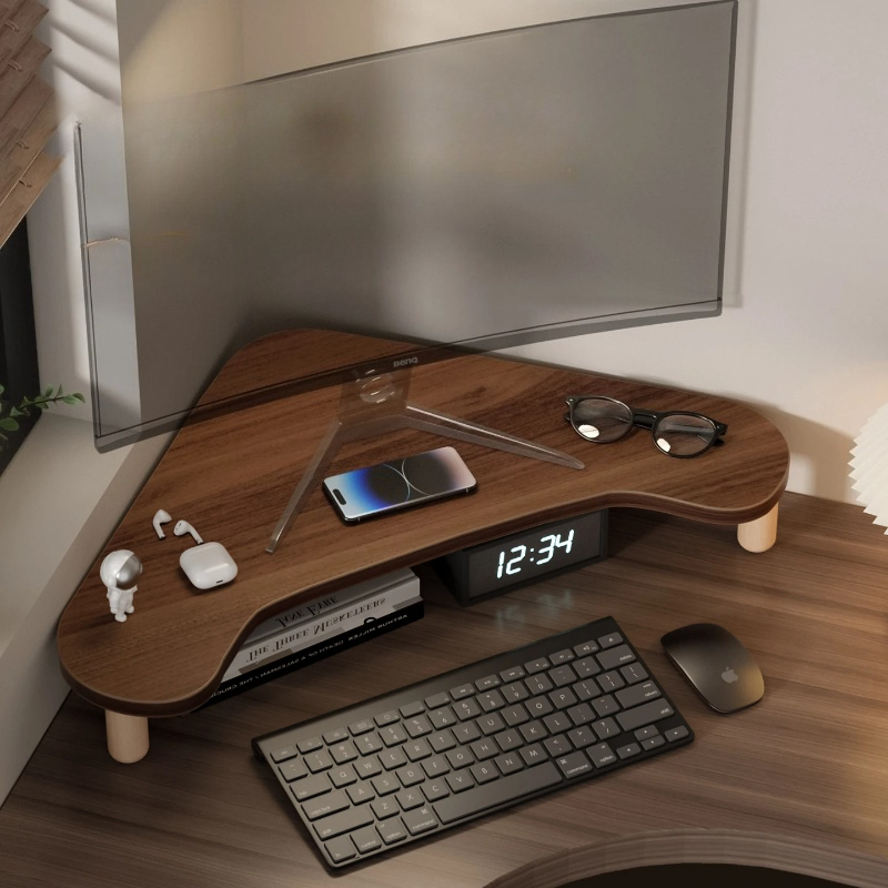 Corner Computer Stand, Triangl - Monitor Riser Wood 评论和价格