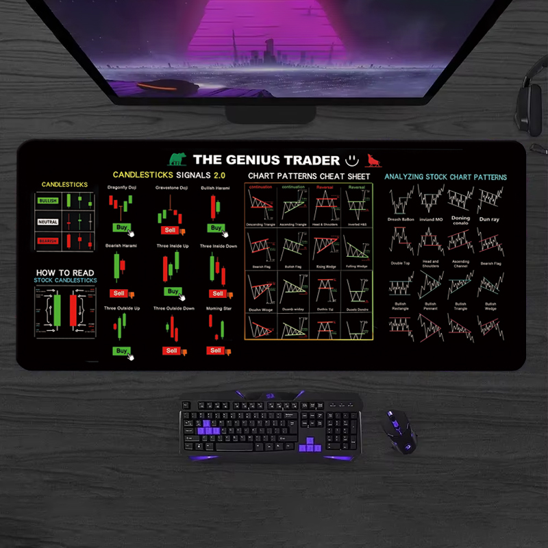EXCO Stock Market Trader Leath - Desk Setup Rug 评论和价格