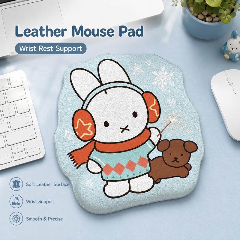 Anime Miffy Leather Mouse Pad  - Desk Setup With Tv 评论和价格