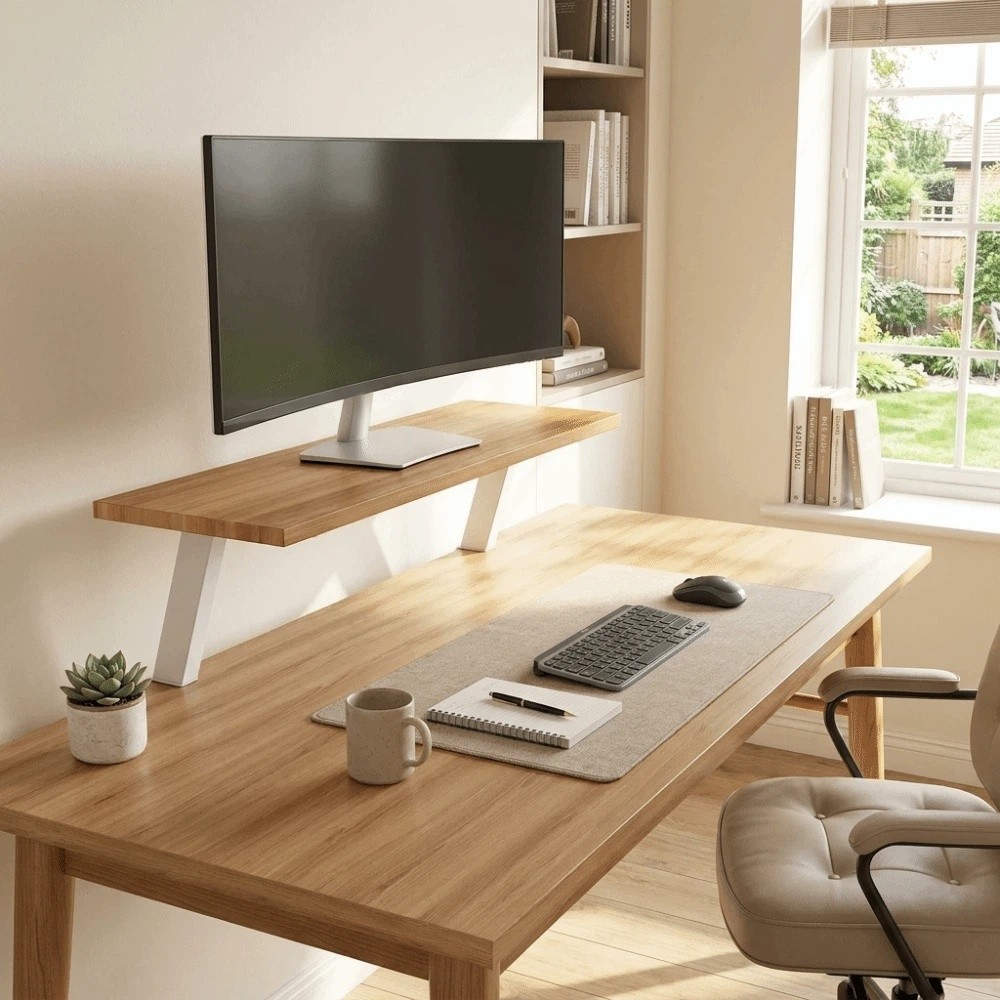 Wood Grain Monitor Stand Float - Monitor Riser Wood 评论和价格