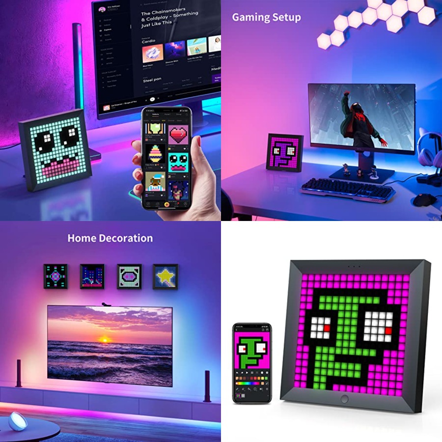 LED Light Pixel Display Panel  - Desk Setup With Tv 评论和价格