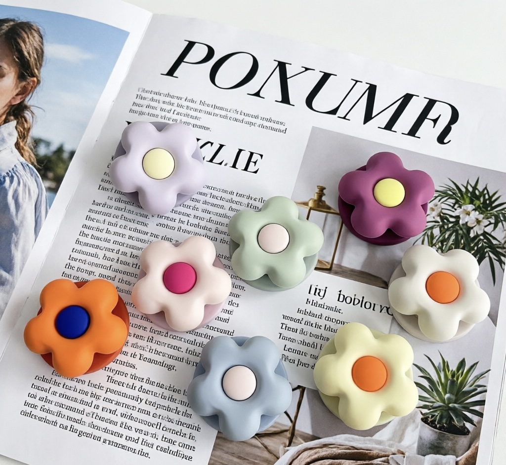 Cute Matte Flower Silicone Pho - Dual Phone Holder 评论和价格