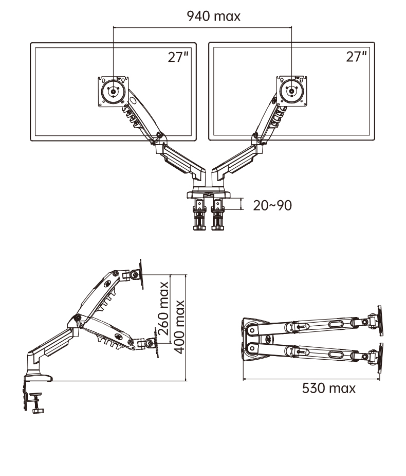 NB NEW A5C F160 Gas Spring 10' - Desk Setup Monitor Arm 评论和价格