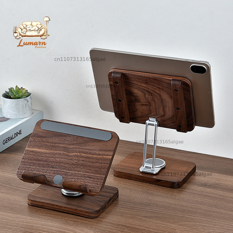 Black Walnut iPad Stand with 3 - Desk Setup Tablet 评论和价格