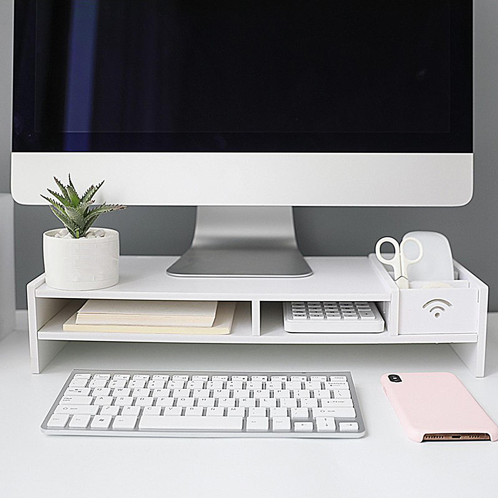 3-Tier Desk Organizer Shelf Fo - Monitor Riser Wood 评论和价格