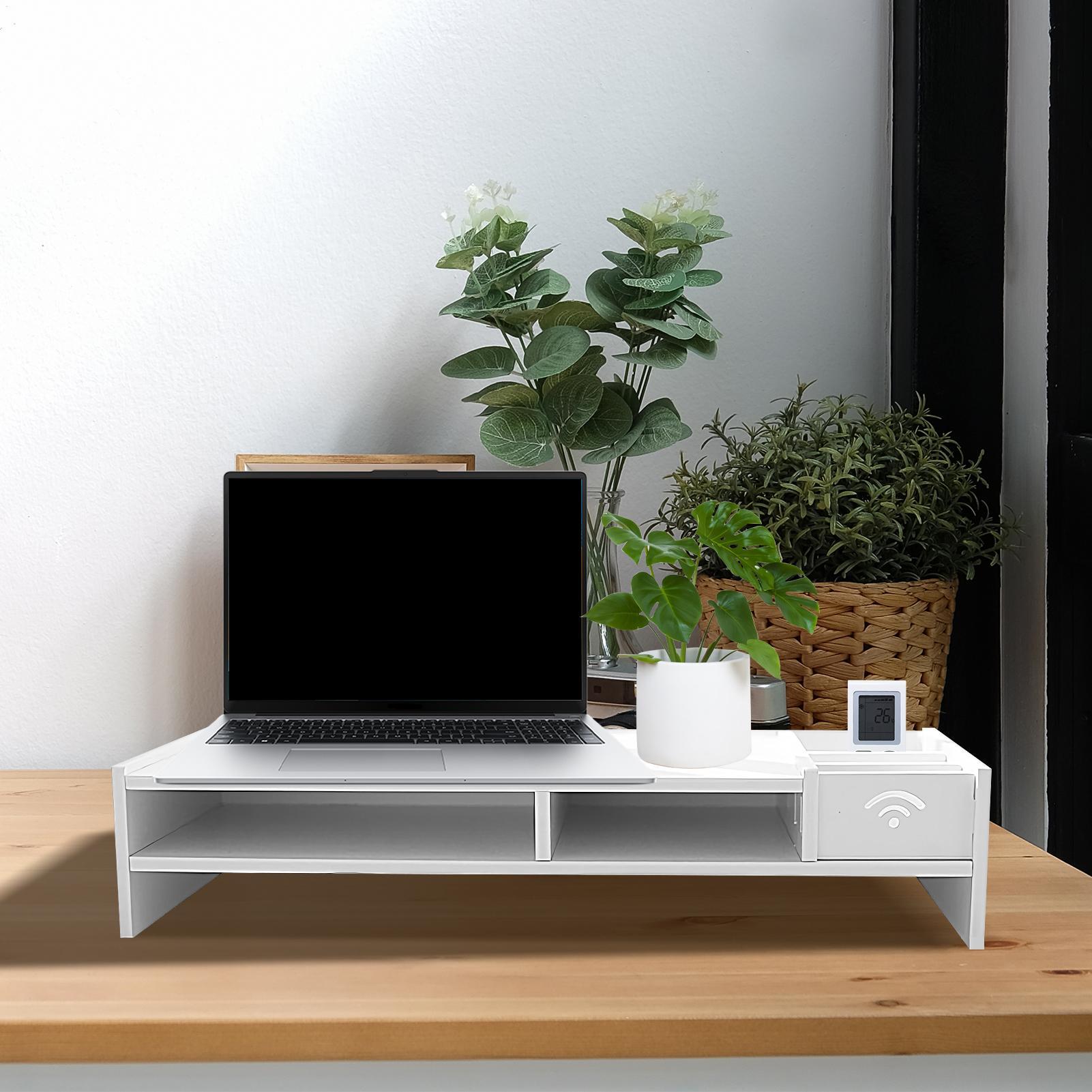 3-Tier Desk Organizer Shelf Fo - Monitor Riser Wood 评论和价格