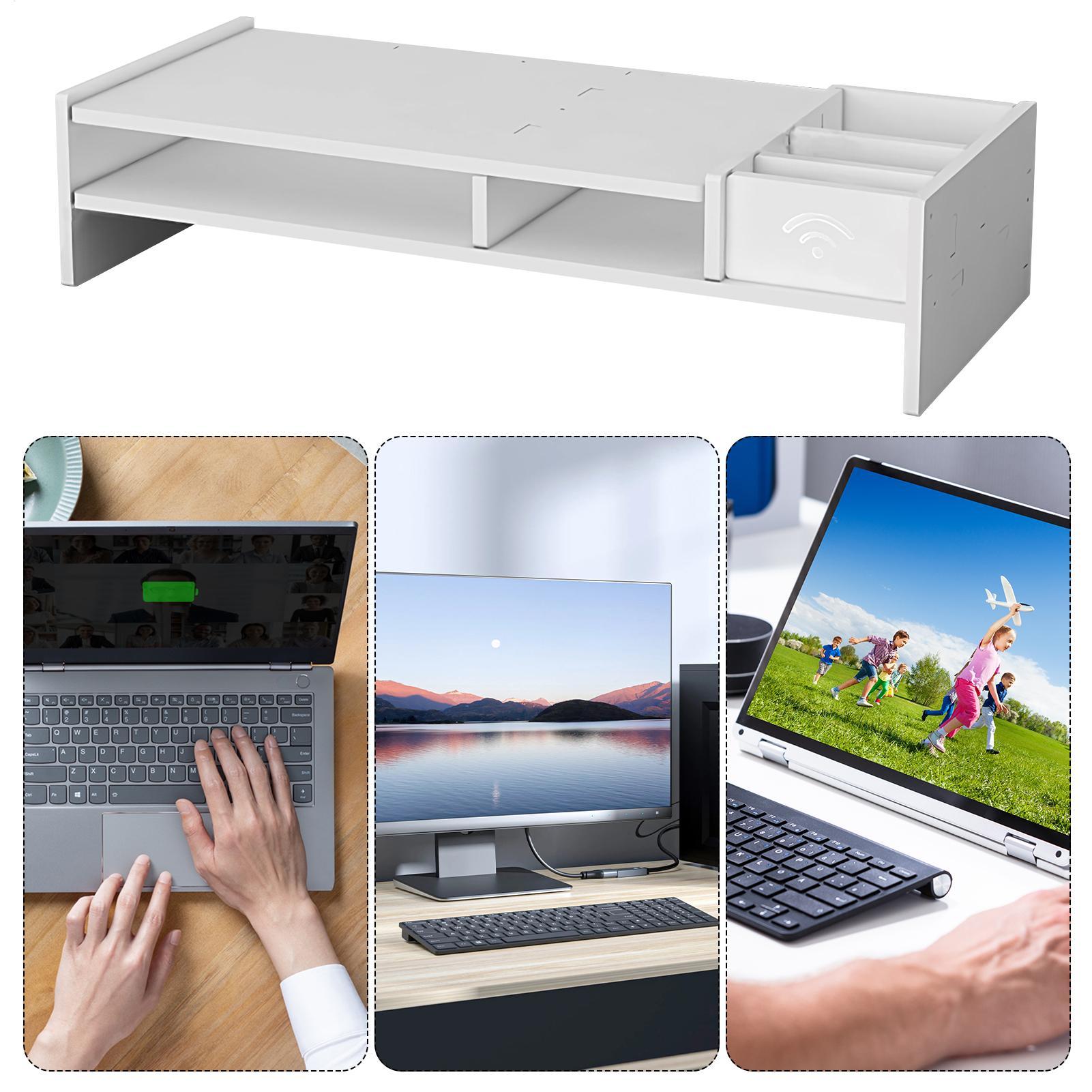 3-Tier Desk Organizer Shelf Fo - Monitor Riser Wood 评论和价格
