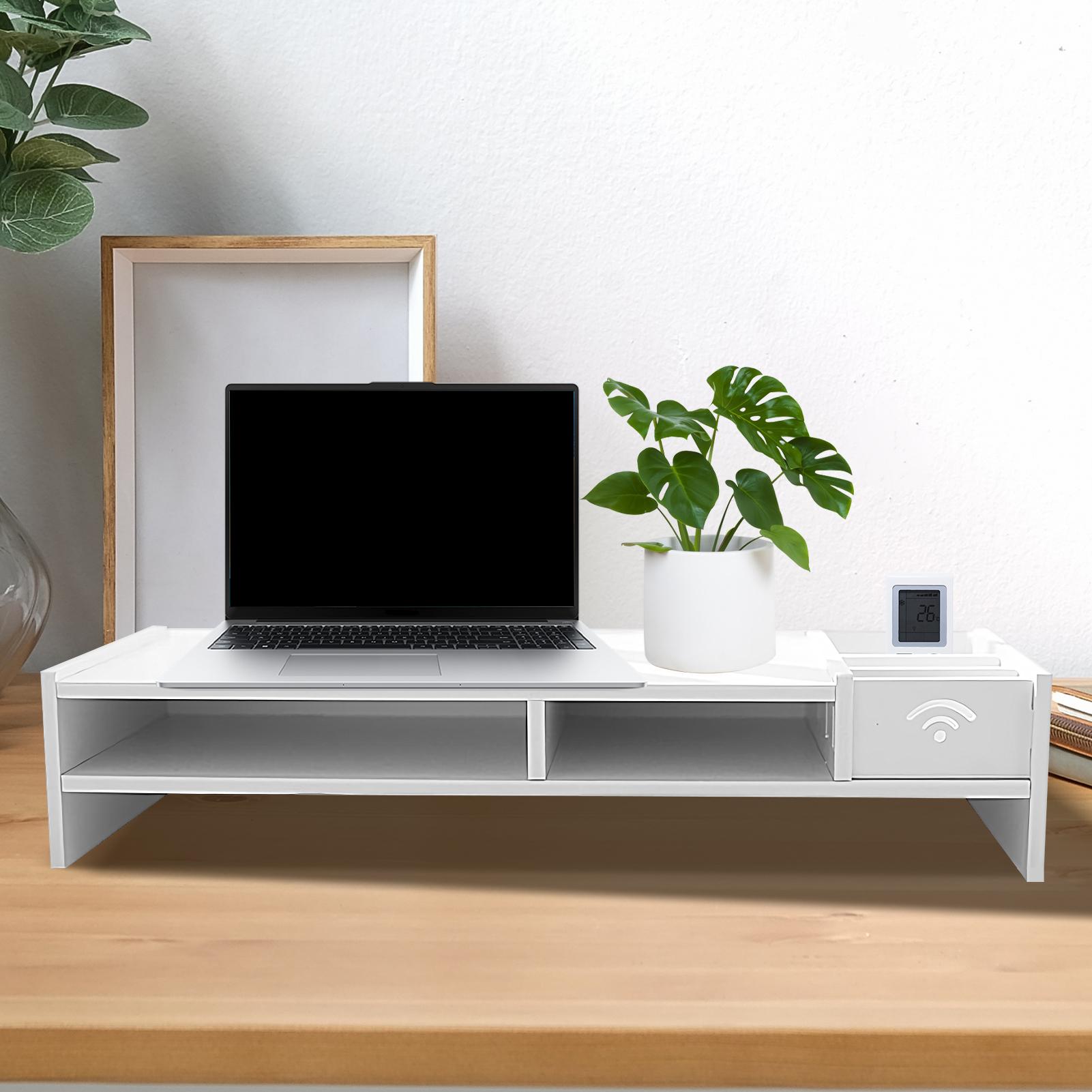 3-Tier Desk Organizer Shelf Fo - Monitor Riser Wood 评论和价格