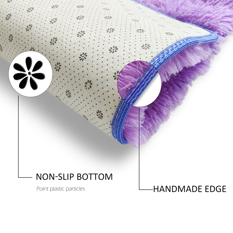 Solid Fluffy Rugs For Bedroom  - Desk Setup Girly 评论和价格