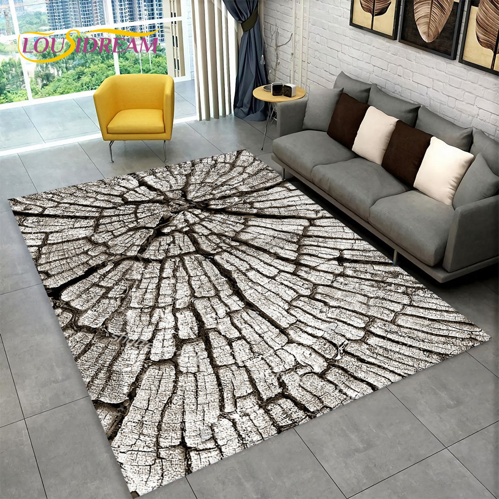 3D Wood Grain Retro Area Rug L - Desk Setup Girly 评论和价格