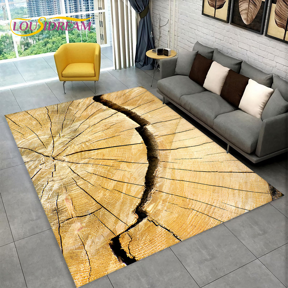 3D Wood Grain Retro Area Rug L - Desk Setup Girly 评论和价格