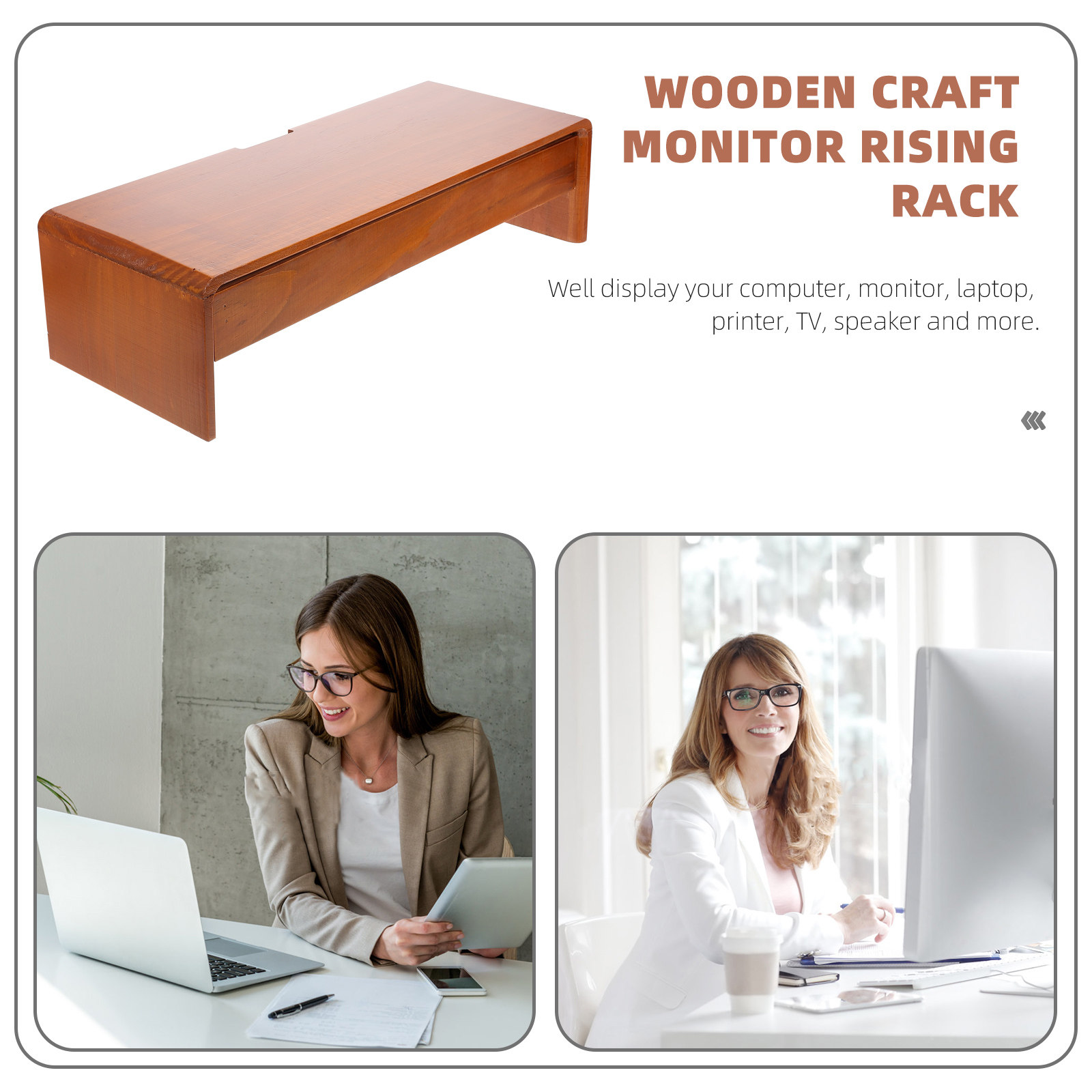 1Pcs Computer Heightening Stan - Monitor Riser Wood 评论和价格