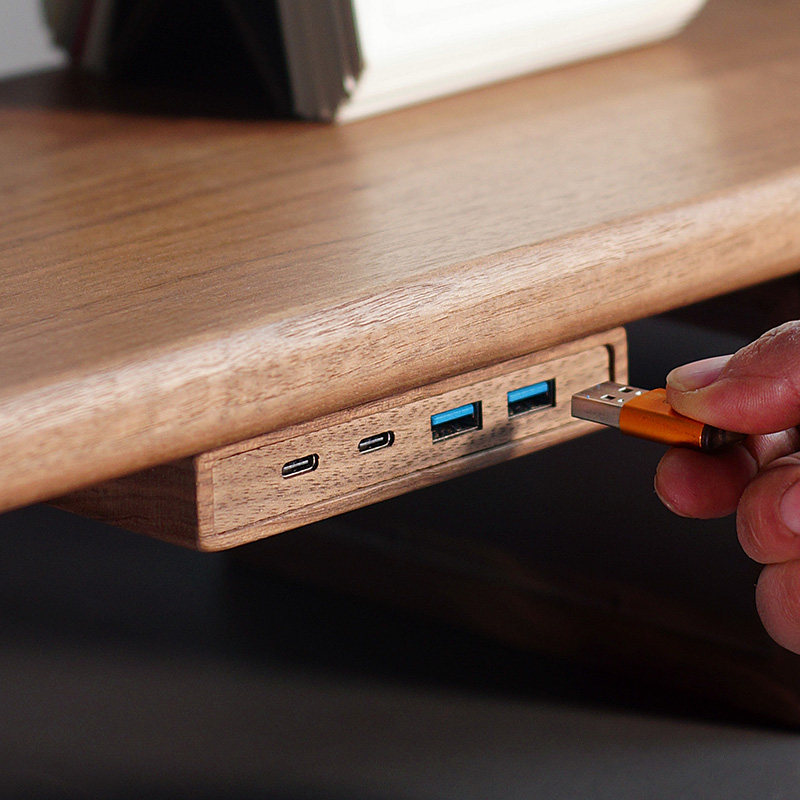 USB 3.2 Hub with Self-Adhesive - Monitor Riser Wood 评论和价格