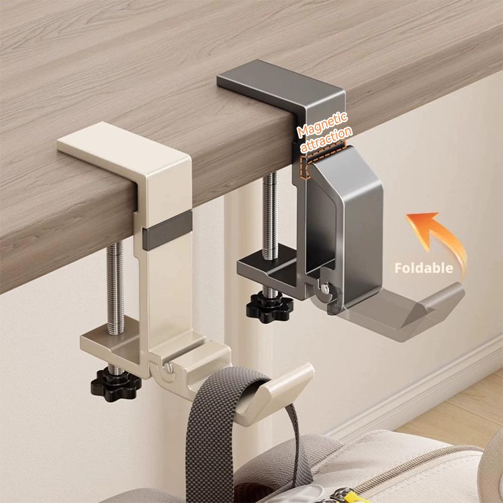 No Drill Foldable Desk Hook  C - Desk Setup Organizer 评论和价格