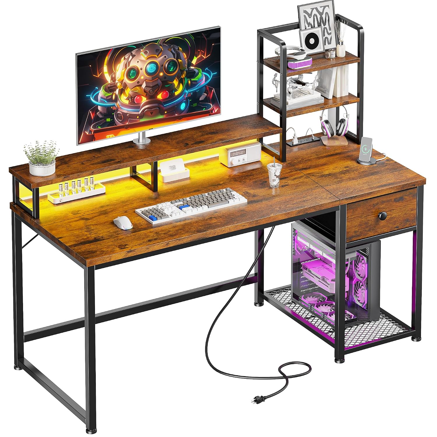 Small Computer Desk With Hutch - Desk Setup Brown 评论和价格