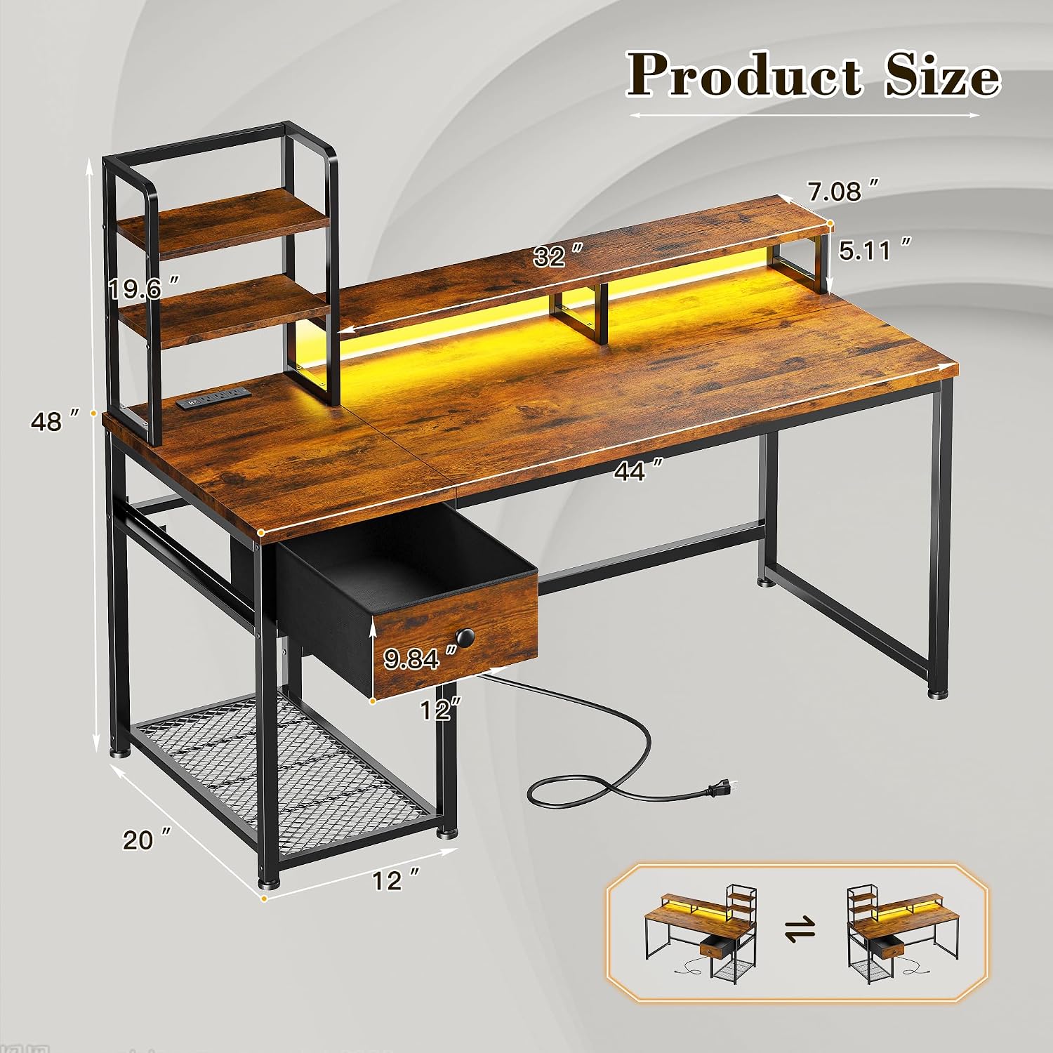 Small Computer Desk With Hutch - Desk Setup Brown 评论和价格