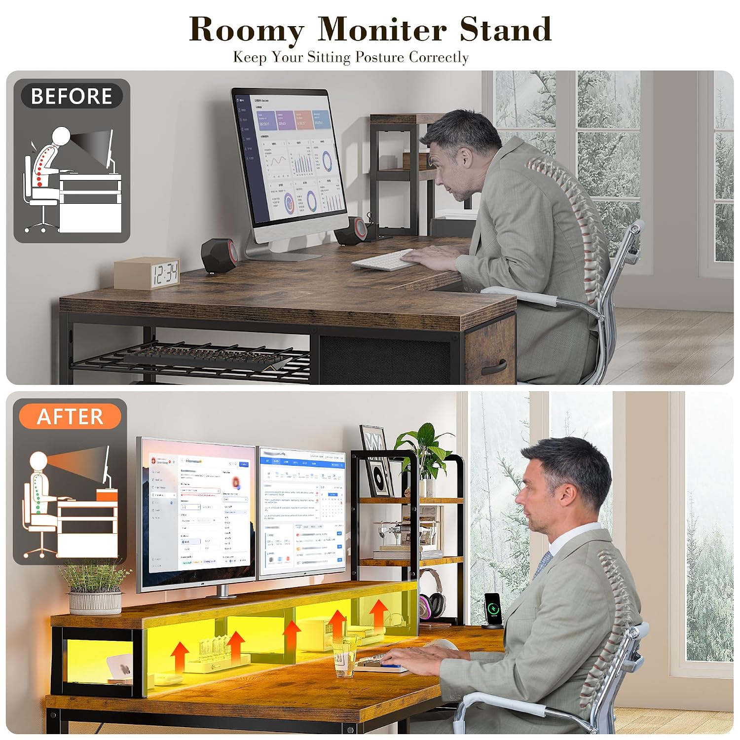Small Computer Desk With Hutch - Desk Setup Brown 评论和价格