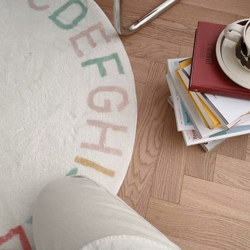 Round Fluffy Carpet For Living - Desk Setup Girly 评论和价格