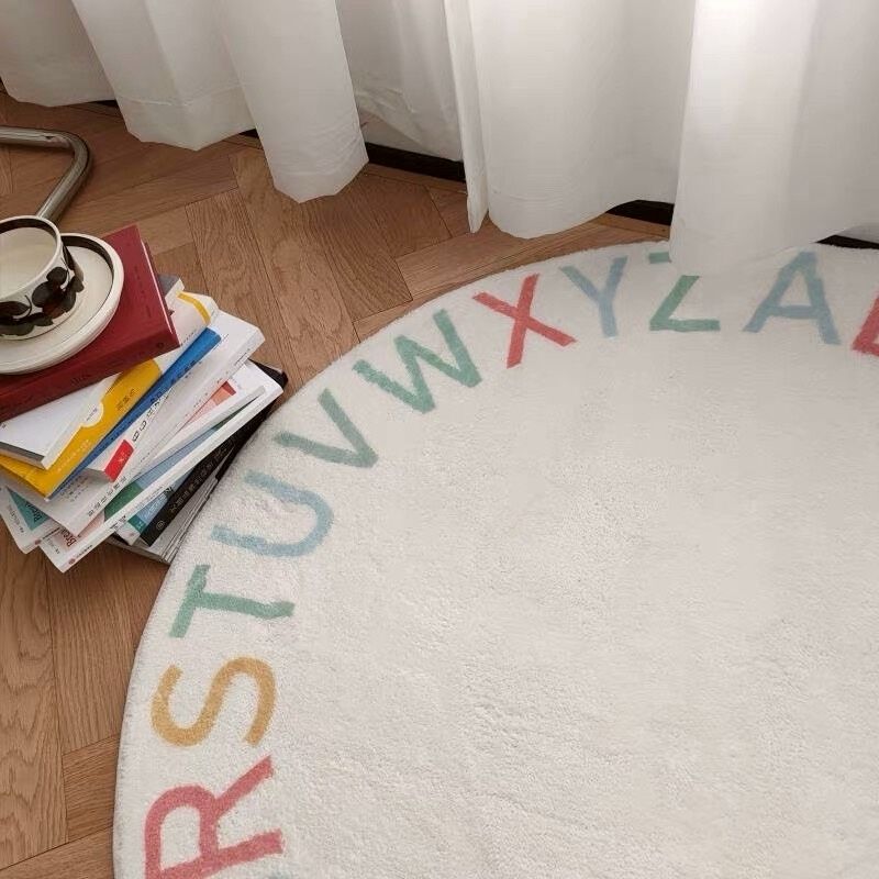 Round Fluffy Carpet For Living - Desk Setup Girly 评论和价格