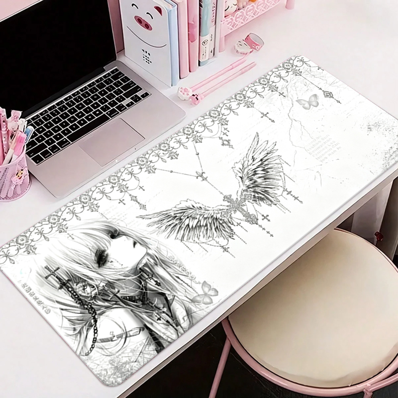 Leather Mousepad Black White A - Desk Setup Rug 评论和价格