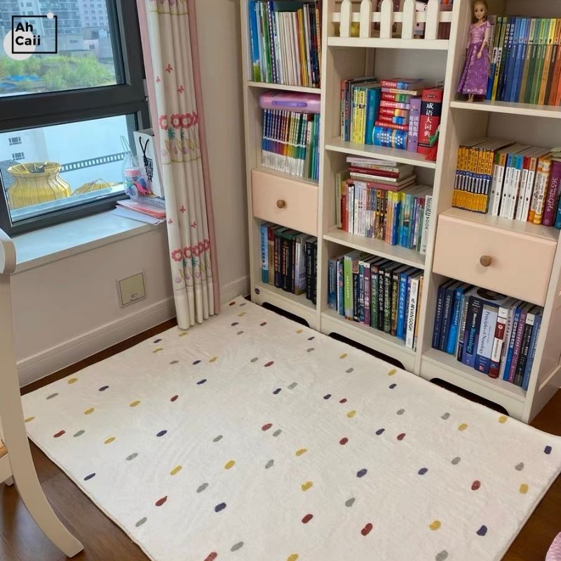 Children Furry Carpet Spotted  - Desk Setup Girly 评论和价格