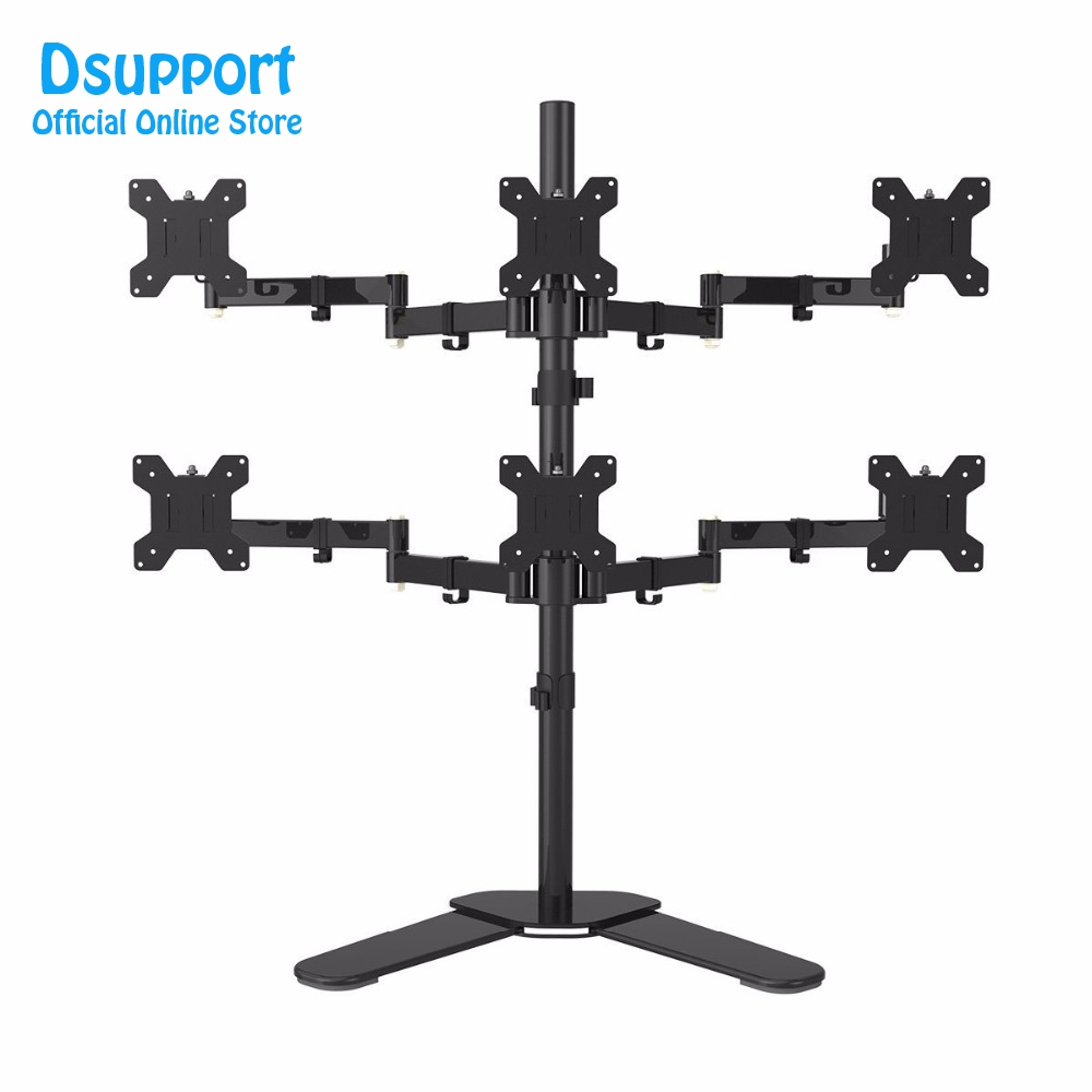 Six Arm LCD LED Monitor Stand  - Desk Setup Monitor Arm 评论和价格
